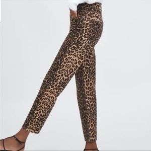 Zara Trf high-rise Cropp Leopard Print Denim Jeans
